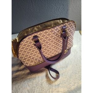 IMAN‎ Global Chic Purple Logo Print Dome Purse Satchel